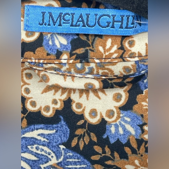 J McLaughlin Louisa Pomegranate Grove Floral Long Sleeve Dress Size XS Pockets! - Picture 2 of 6